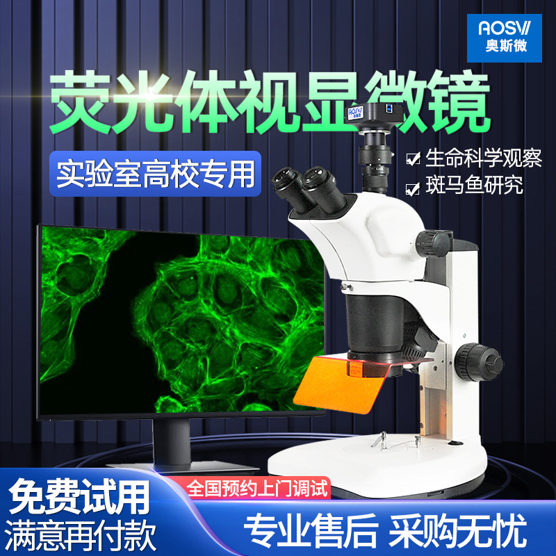 奥斯微（AOSVI）科研级斑马鱼研究荧光体视显微镜MF0763-3M830F