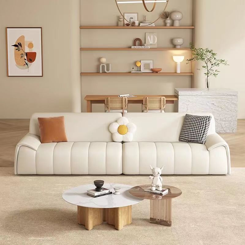 新款轻奢现代简约真皮沙发钢琴直排组合网红客厅皮艺家用家具