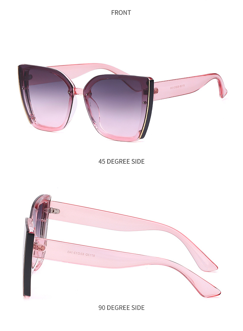  Sonnenbrille mit großem Rahmen für weibliche Trendsetterinnen. Fashion Net Red Cat Eye-Sonnenbrille für Frauen, koreanische Version_voghion.com
