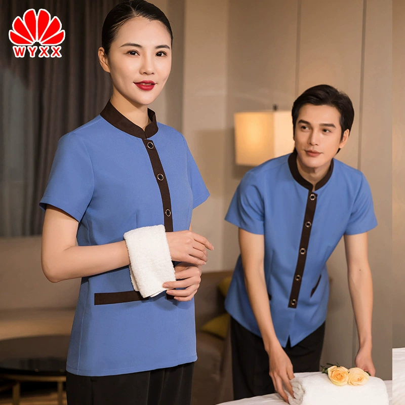 Уборка Рабочая одежда Летняя одежда для уборки имущества Костюм с короткими рукавами Очиститель для больниц Тетушка Очиститель Рабочая одежда Женская