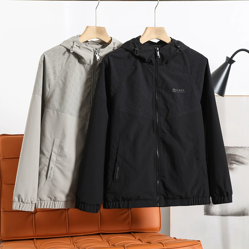 Выглядит хорошо! Плотная ветрозащитная и дышащая, заполненные печатными буквами, сшитая куртка мужские весенние легкие на открытом воздухе спортивные куртки с капюшоном