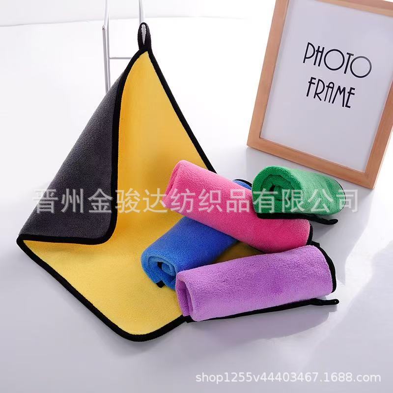 로고가있는 산호 양털 자동차 타월 인테리어 특수 자동차 타월 세차 수건 두꺼운 마이크로 화이버 타월
