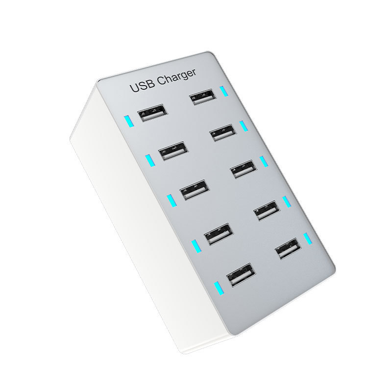Cargador 10USB 50W soporte 5V1A2A2.4A carga de Home Office Live Party cargador multi-puerto