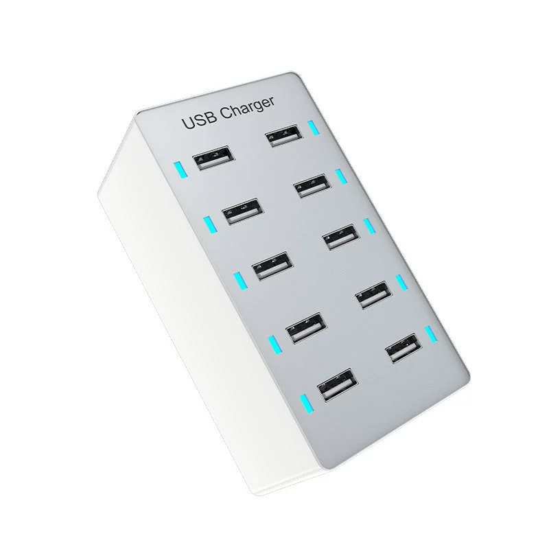 10USB зарядное устройство 50W поддерживает зарядку 5V1A2A2.4A дома, офис, прямой эфир, вечеринка многоразъемная зарядная голова