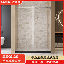 一字型淋浴房跨境一体式酒店干湿分离卫生间推拉移门浴室玻璃隔断