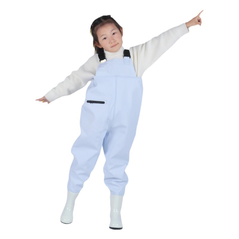 Children's water pants play water wading kindergarten waterproof clothes catch the sea boys and girls children rain boots catch fish rain pants Beach