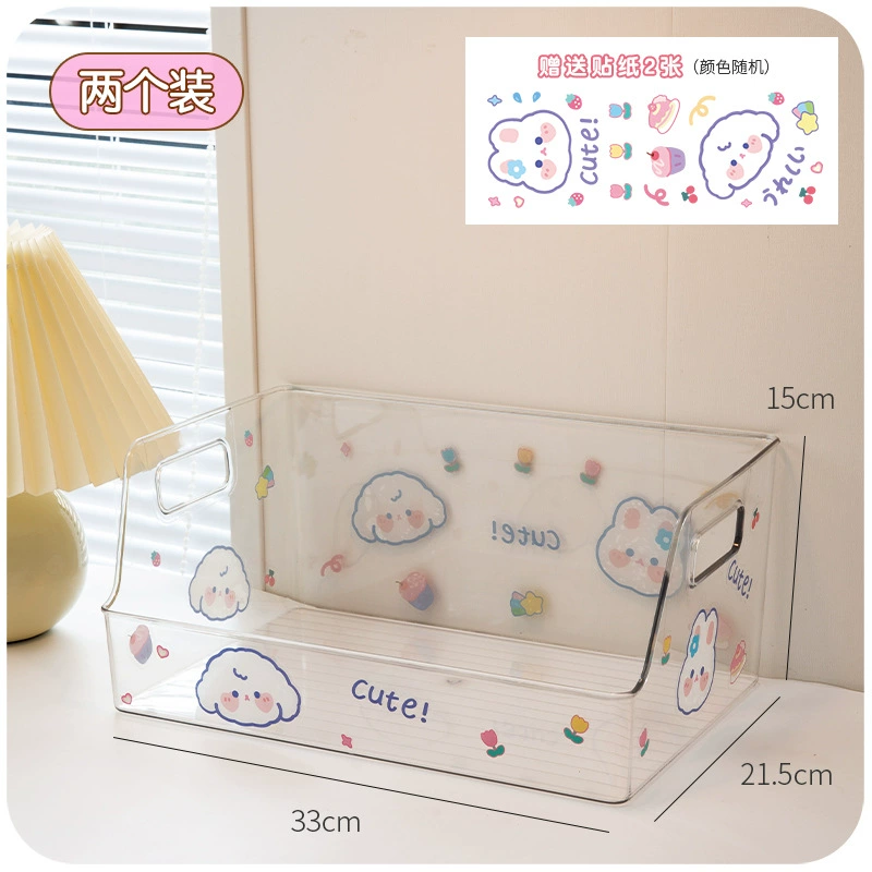 Acrylic transparent book storage box Small students put book shelf desktop desktop desk reconstruction supplies full set