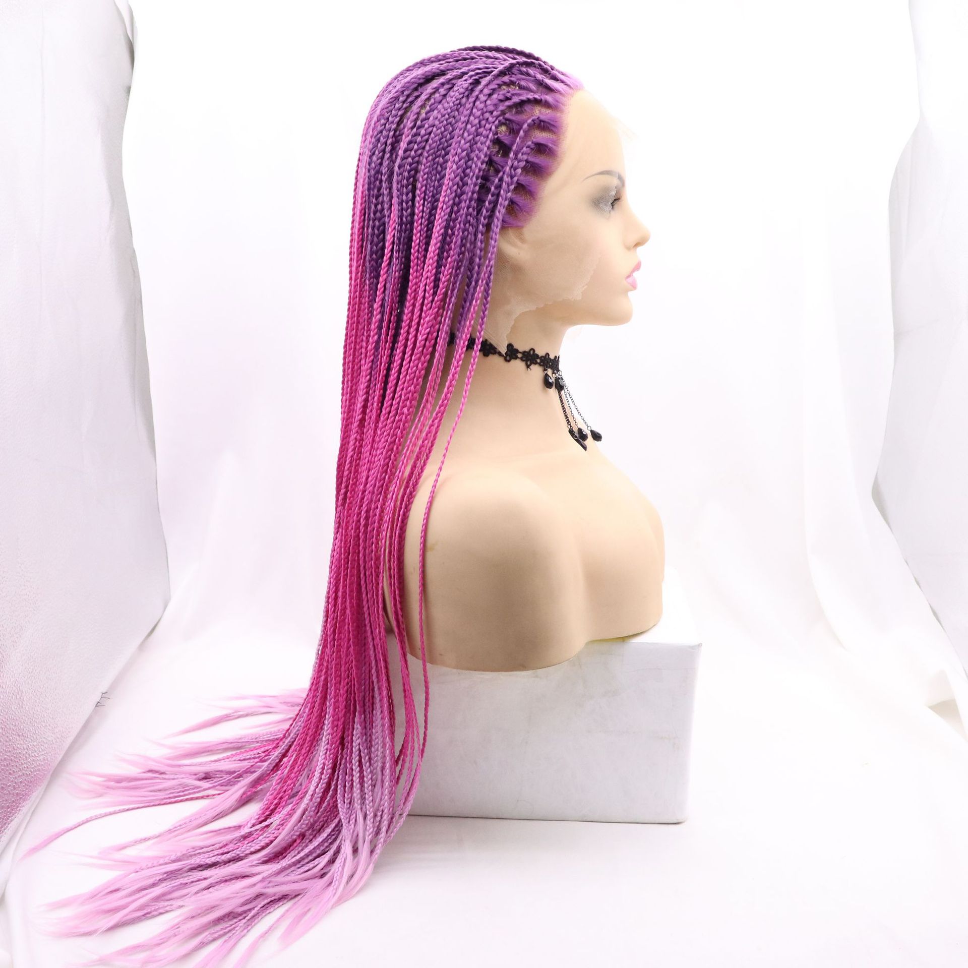 Europa y América NEWLOOK Front encaje moda nuevo cabello largo trenza peluca transfronteriza Lace Front Wigs