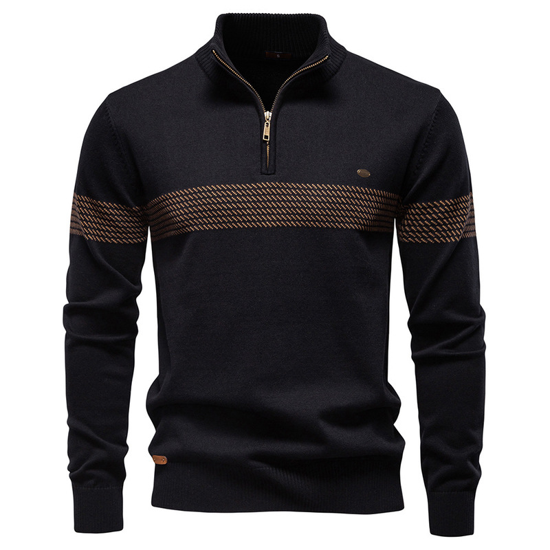 2025 Cotton Sweater Quality Casual High Business European Size Pure Autumn and Winter Men's Tops New Half Stand Collar Men's Zipper 2025 Cotton Sweater Quality Casual High Business European Size Pure Autumn and Winter Men's Tops New Half Stand Collar Men's Zipper