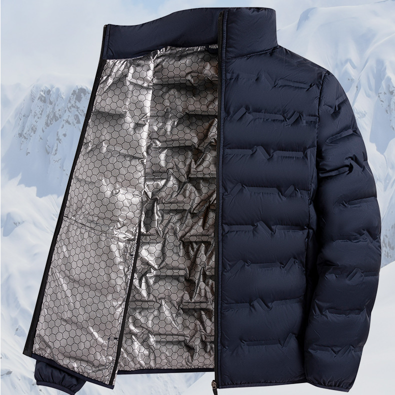 Transfronterizos de tamaño grande chaqueta de plumón ligera para hombres nuevo otoño invierno chaqueta de grafeno de cuello blanco chaqueta casual para hombres