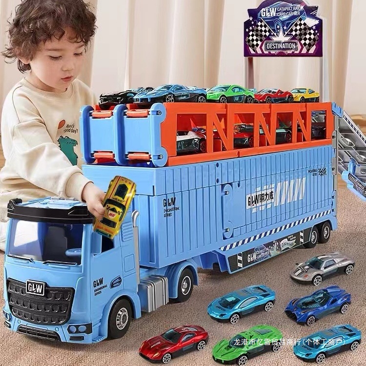 Extra Large Deformable Track Ejection Truck Alloy Car Storage Transport Truck Kidsren's Toy Boy Gift