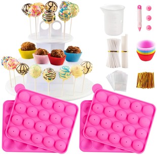 20-hole silicone lollipop mold suit three-layer Lollipop cake display stand with scale Silicone Measuring Cup