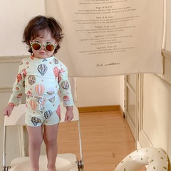 Children's Korean mb split sun protection swimsuit suit ins style boys and girls baby cute long-sleeved hot spring swimsuit