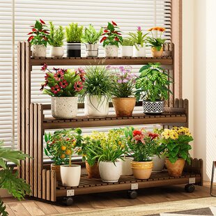 Wholesale Flower Rack Storage Rack Balcony Flower Rack Living Room Floor-Standing Solid Wood Stepped Multi-Layer Plant Succulent Flower Pot