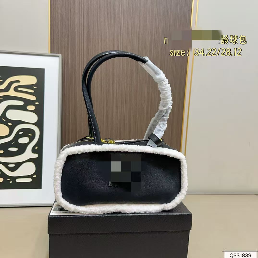 跨境秋冬撞色大容量手提枕头包女包2024新款时尚百搭单肩包斜挎包