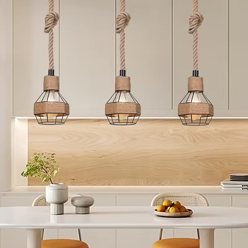 Individualidad creativa de estilo americano campesino granada de cuerda de cáñamo retro industrial café restaurante bar lámpara decorativa