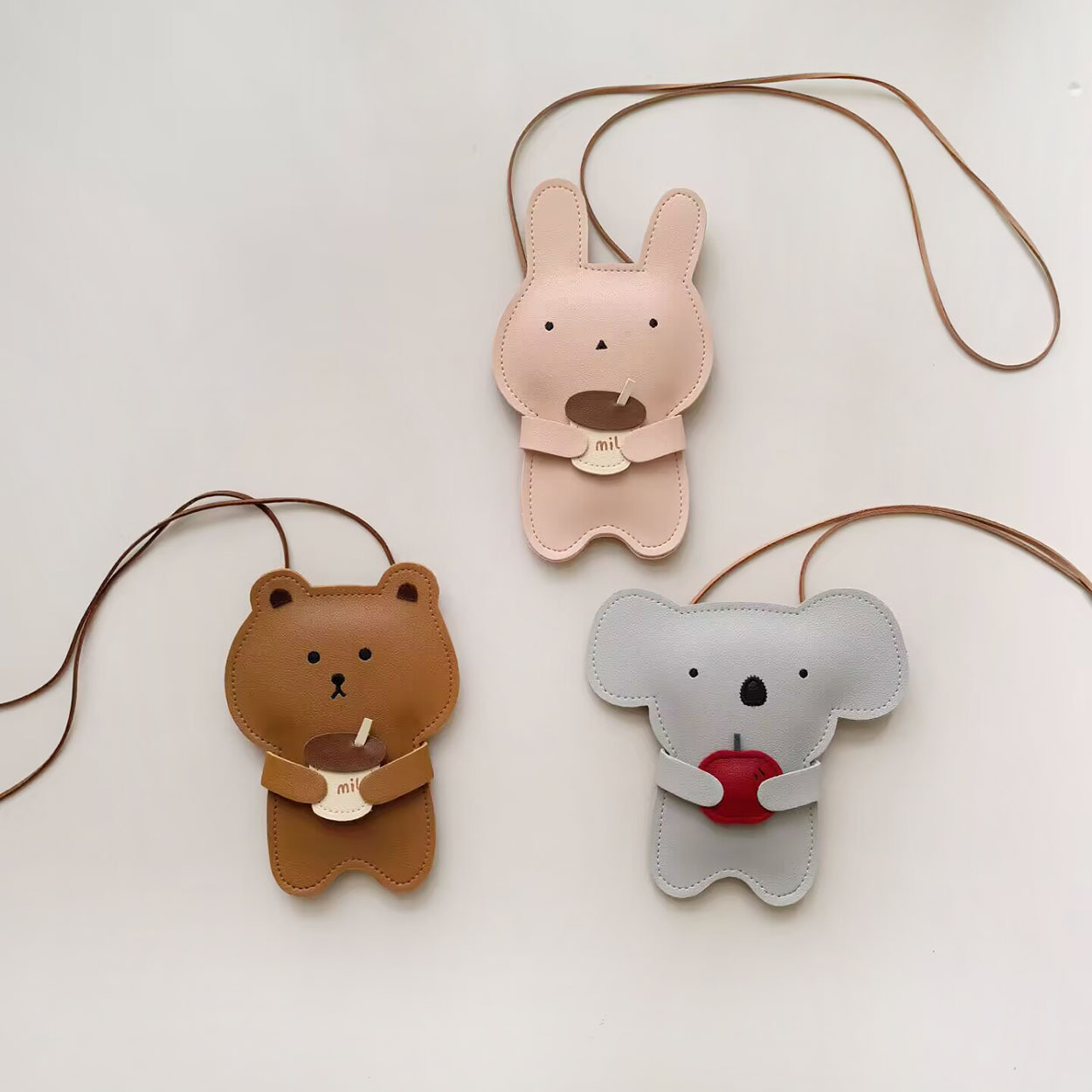 New Original Leather Cute Little Animal Kidsren's Crossbody Bag, Fun and Cute Baby Outing Small Coin Purse