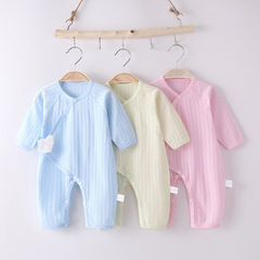 嬰兒衣服夏季款空調服超薄新生兒連體衣男女寶寶哈衣純棉無骨爬服