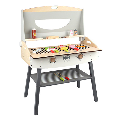 Play house children's kitchen wooden toy barbecue grill boys and girls simulation barbecue group role play kitchen toys