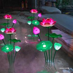 蓮の灯のハスの花の水上の漂着の景観の明かりの観光地区の池の防水は明るくてダイナミックな蓮の花の明かりの屋外の池の太陽エネルギーを明るくします。