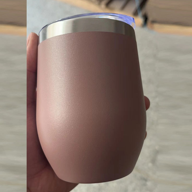 Taza de huevo transfronteriza 12oz 304 de acero inoxidable de doble capa aislada en forma de U copa de vino tinto trago huevo taza grande del vientre