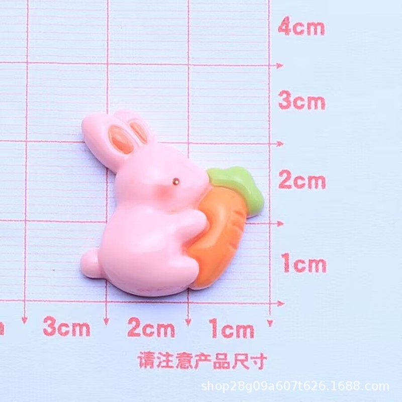 亮面可爱卡通萝卜兔子diy材料树脂配件奶油胶手机壳发卡手工贴片|undefined