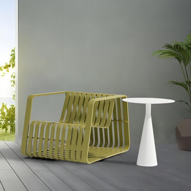Sofá de aleación de aluminio combinación de mesa de té impermeable solar patio jardín al aire libre hotel piscina al aire libre muebles de acero inoxidable