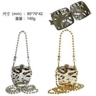 2024 new metal mini bag mouth red envelope water grain smooth dinner bag zinc alloy material high-grade electroplating