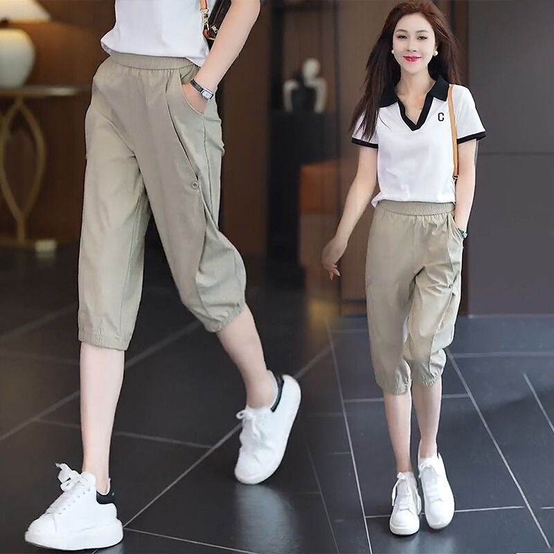Sun Protection Cropped Pants for Women, Summer Thin Style 2026 New Model, Petite Ice Silk Pants, Jogger Cargo Casual Quick-Dry Pants for Women