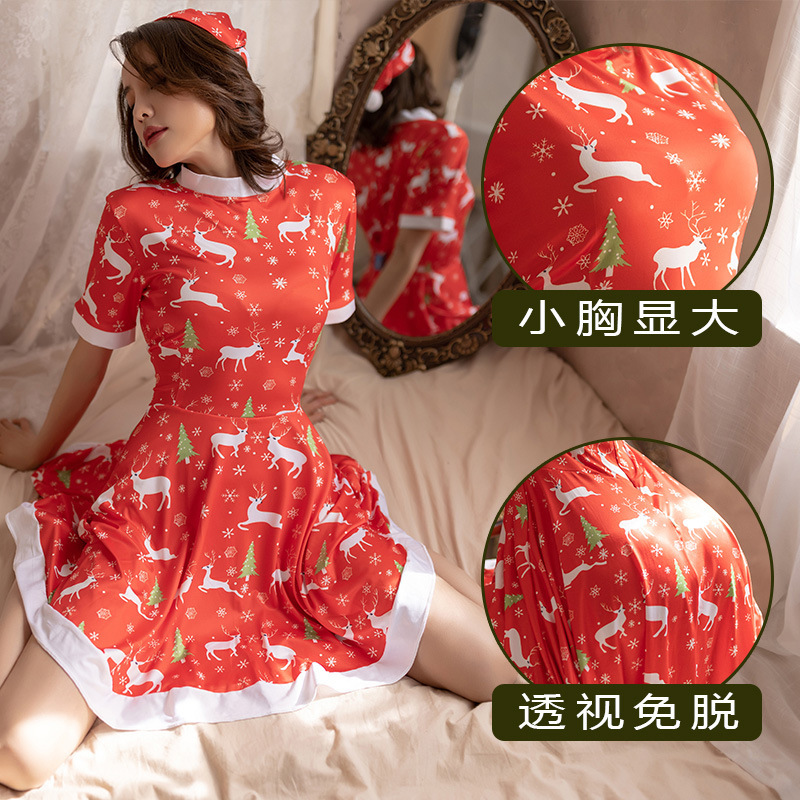 Pxfs Women's One-Piece Sexy Nightdress Sexy Lingerie Christmas Clothes Christmas Performance Clothes Couple Elderly Dress