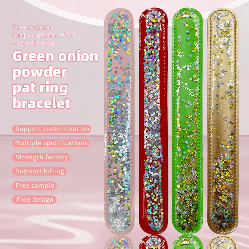 跨境欧美风碎钻爆闪反光极光拍拍圈啪啪圈 儿童装饰手环