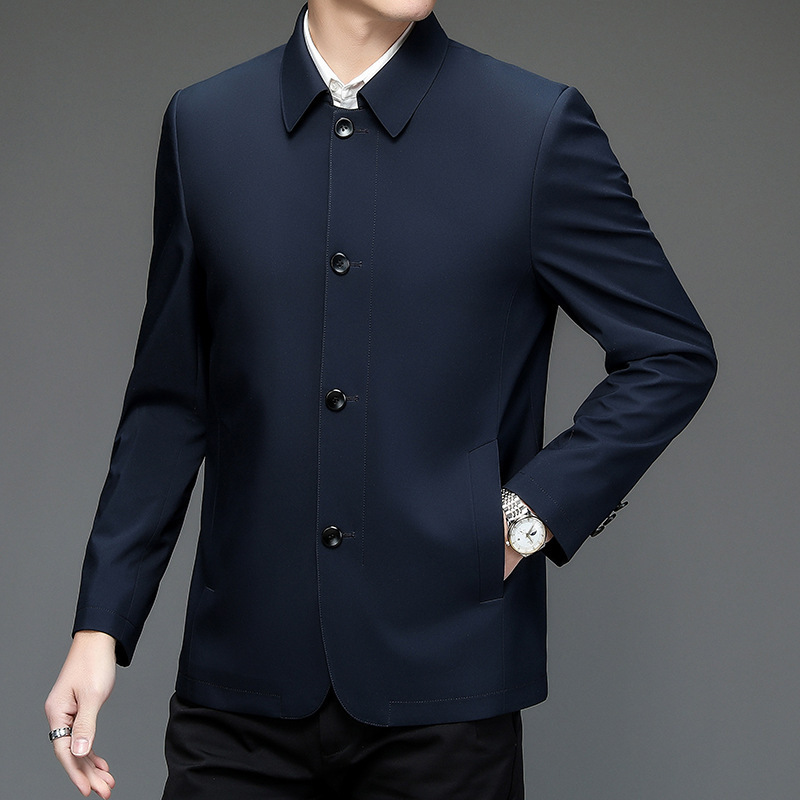 Brand Mulberry Silk Jacket Autumn and Winter New Men's Classy Casual Simple Jacket Middle-Aged and Elderly Dad Business Tops Brand Mulberry Silk Jacket Autumn and Winter New Men's Classy Casual Simple Jacket Middle-Aged and Elderly Dad Business Tops