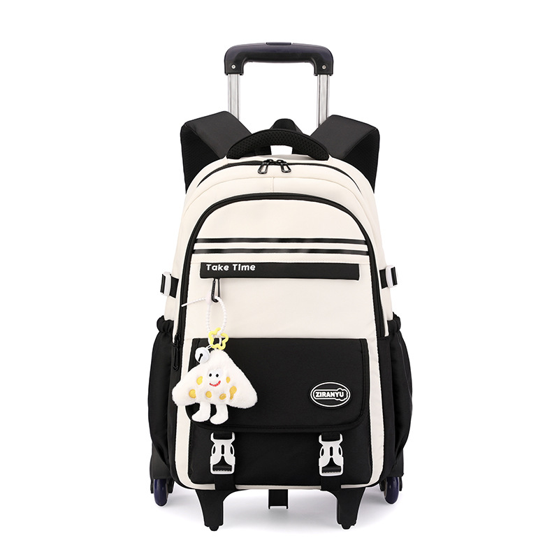 Pescado natural estilo coreano estudiantes de grado 3 - 6 bolsas escolares de varilla de tracción, bolsas escolares de moda ligeras de gran capacidad de estudiantes de secundaria