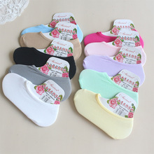 夏季超薄糖果色女袜天鹅绒女隐形袜儿童硅胶防滑迷你船袜魔术袜子