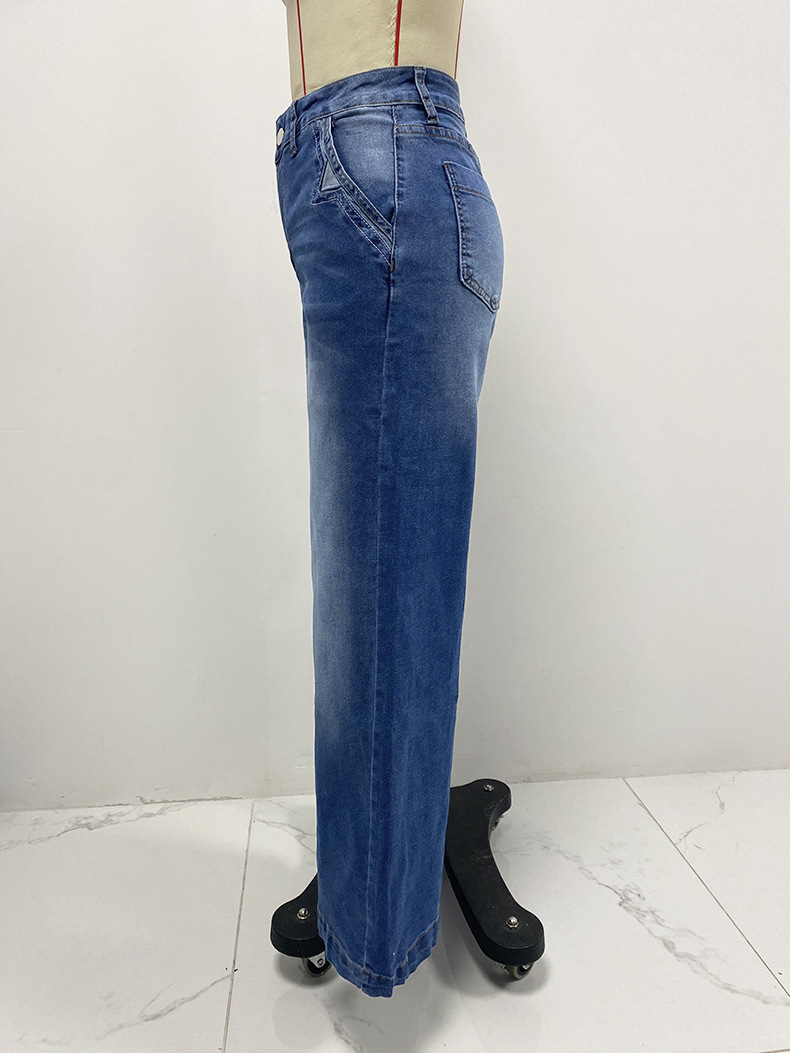 Polyester, Denim Cotton Fabric Type Women's Daily Casual Solid Color Full Length Jeans