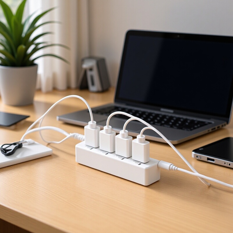 4Usb Splitter Hub Docking Station 20W Mobile Phone Charger USB Flash Drive Suitable for Apple Samsung Xiaomi Multi-Function
