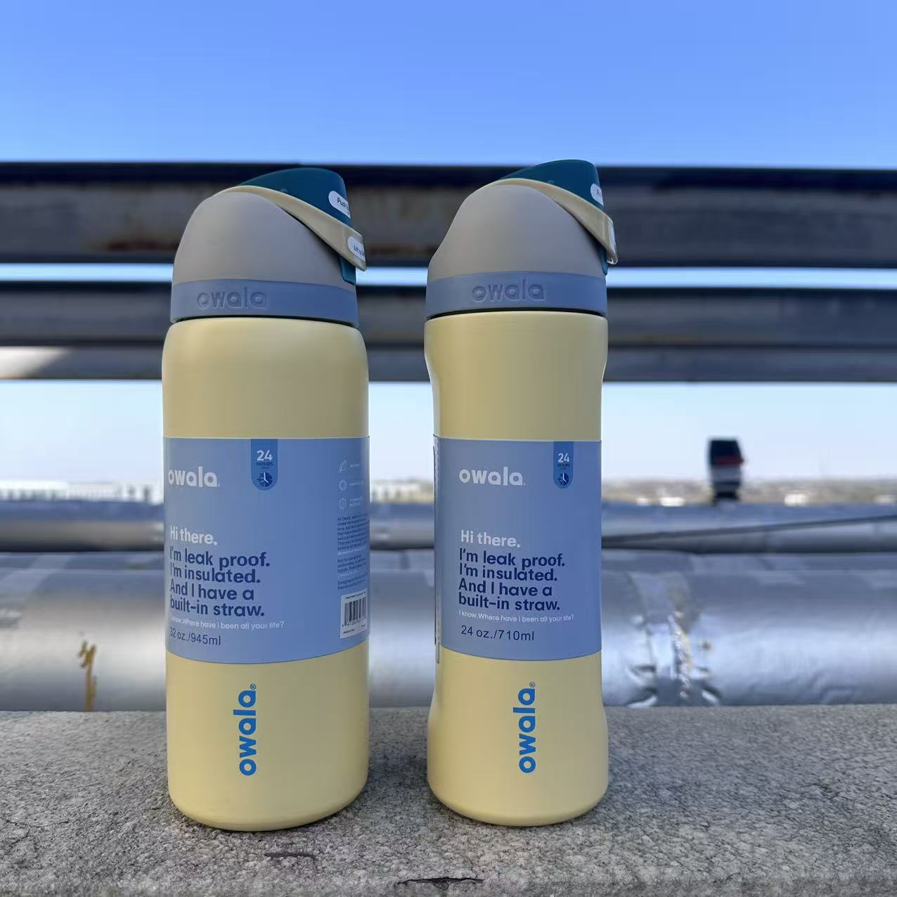 Owala en stock de gran capacidad portátil hervidor de agua al aire libre para hombres tazas de agua caliente de moda para mujeres tazas de fruta deportivas al por mayor