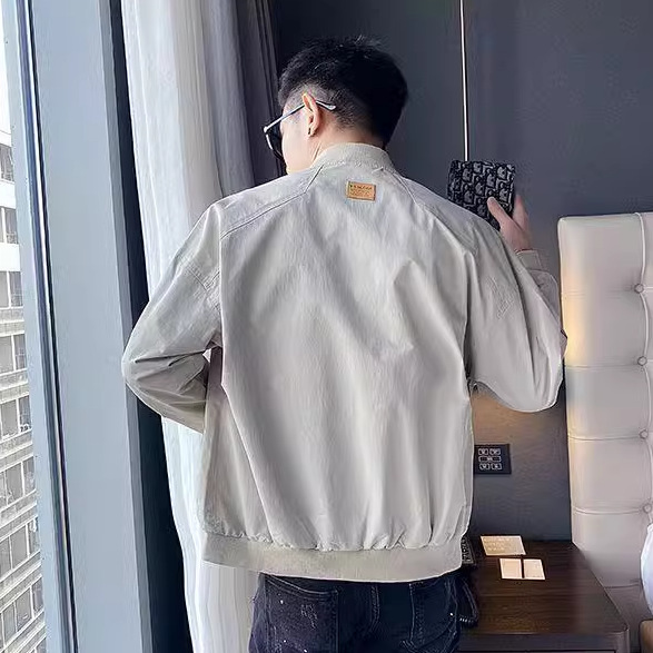 Korean Style Casual European and American Jacket for Men, Spring and Autumn Coat, Stylish and Handsome New European and American Stand Collar Versatile Slim Fit