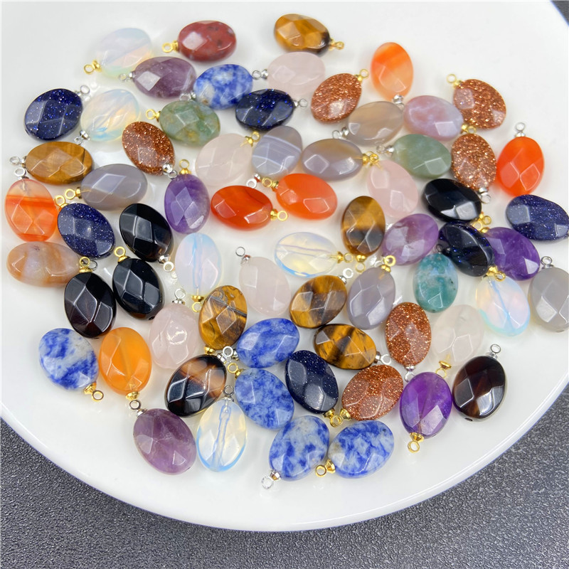 Retro Agate Oval Faceted Pendant Diy Material display picture 15