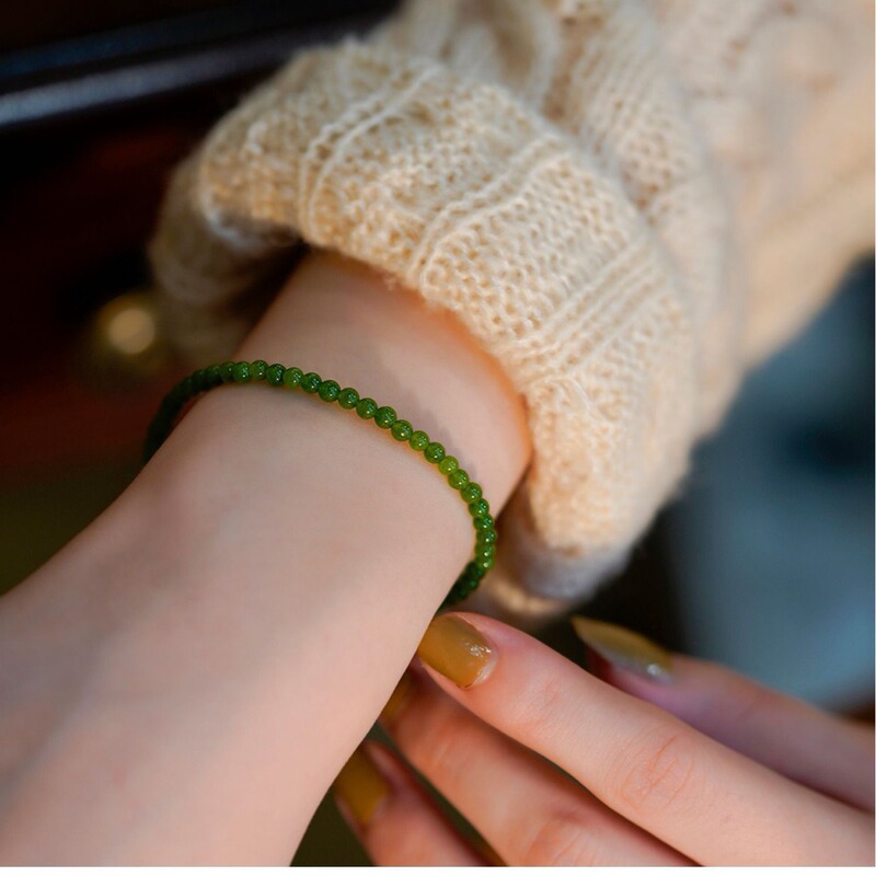 Natural Mini Chrysoprase Beads 14K Gold-filled Fine Accessible Luxury Bestie High-end Bracelet for Women