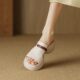 Jinbukang Thick-soles Soft Leather Sandals and Slippers Women's Outer Wear Thick Heel Slippers Summer