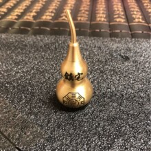 铜葫芦摆件黄铜算盘葫芦招财镇宅精工刻字办公室小摆件开口葫芦