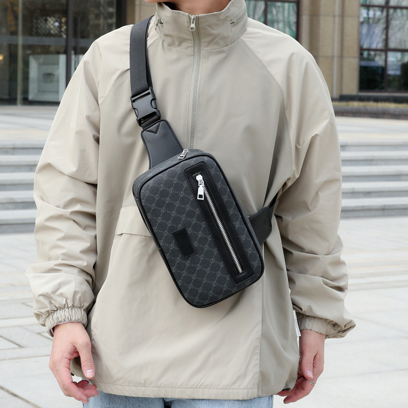 New Pu Men's Chest Bag, Casual Crossbody Bag, Fashionable Chest Bag, Versatile Shoulder Bag, Men's Bag, Manufacturer Wholesale New Pu Men's Chest Bag, Casual Crossbody Bag, Fashionable Chest Bag, Versatile Shoulder Bag, Men's Bag, Manufacturer Wholesale