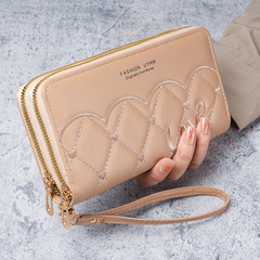 繡線錢包女時尚新款手機包女式長款錢包拉鏈包手拿包女錢夾手抓包