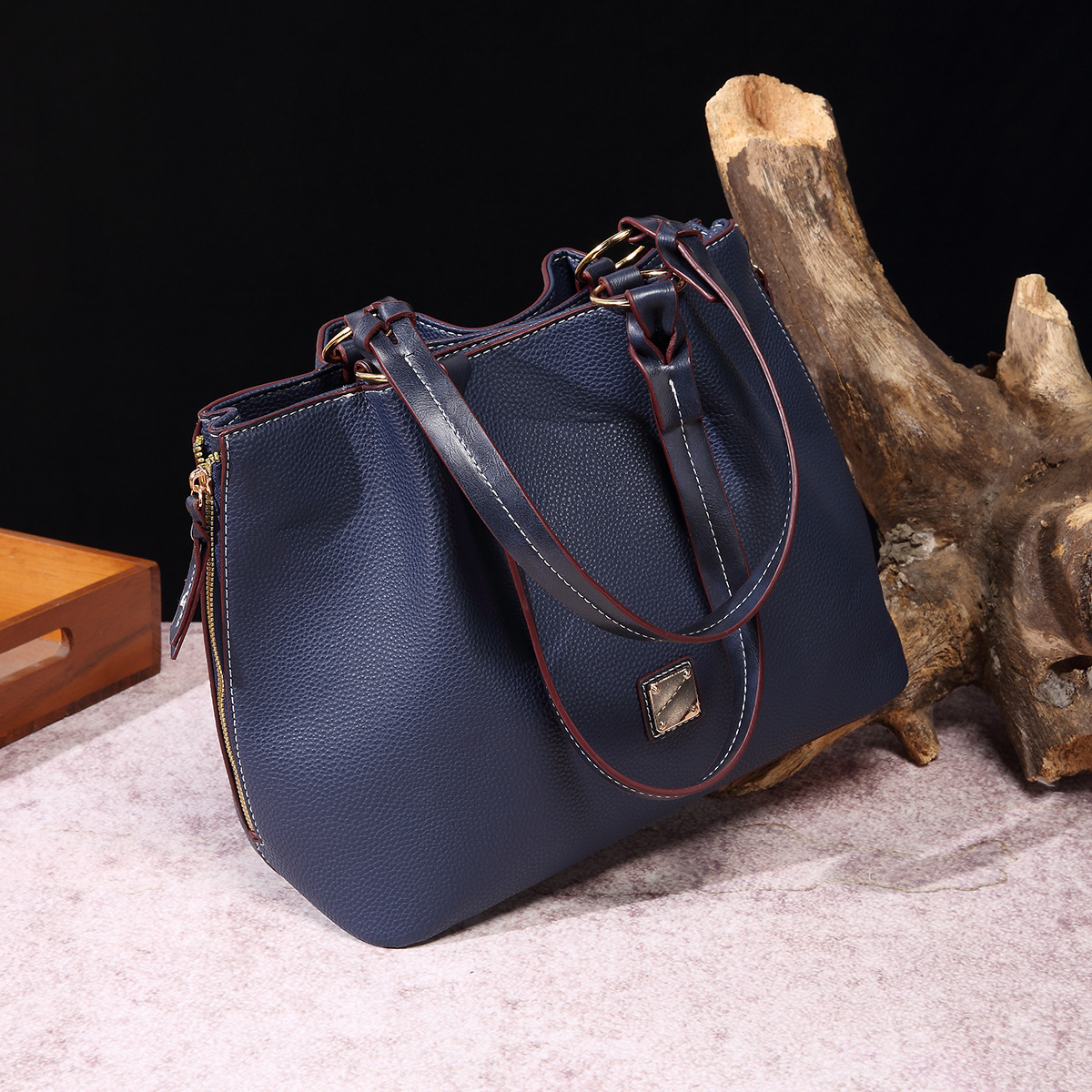 Retro Pebble Lychee Particle Texture Single Shoulder Mother-in-law Women's Bag Large Capacity_voghion.com