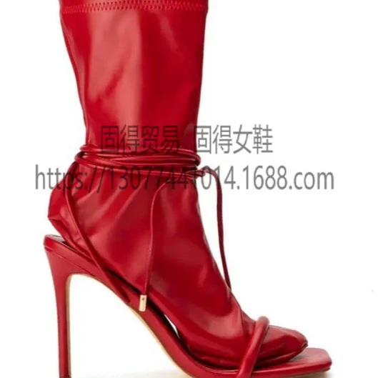 Трансграничная независимая станция ins Модный Подиум-шоу индивидуальная женская обувь на шпильке короткие сапоги модная обувь AliExpress