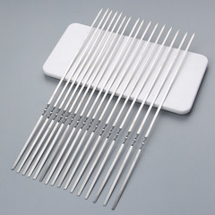 Factory wholesale 304 food grade barbecue skewers barbecue needles barbecue flat skewers steel rods lamb kebab skewers barbecue forks round skewers