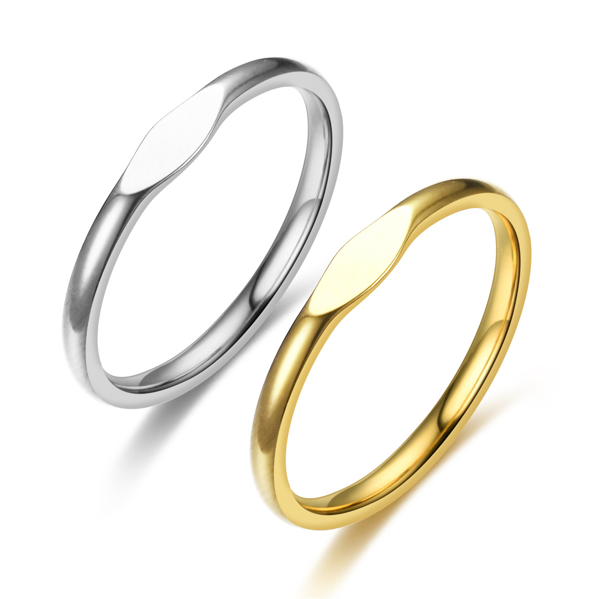 glossy geometric universal ring stainless steel for men and women
