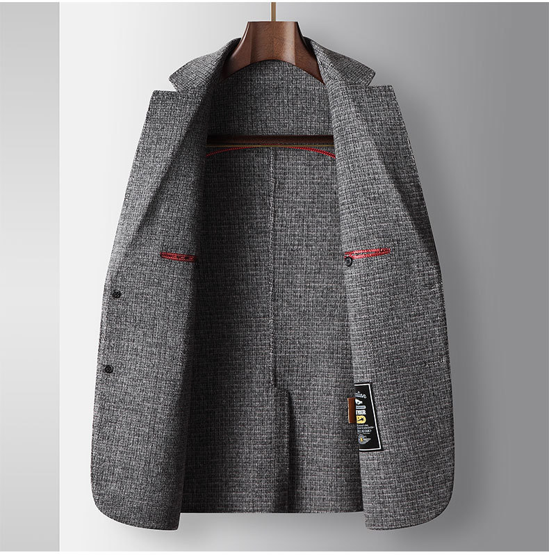 Men's Suit Jacket Wool Luxury Business Single Breast Suit Blazer_voghion.com