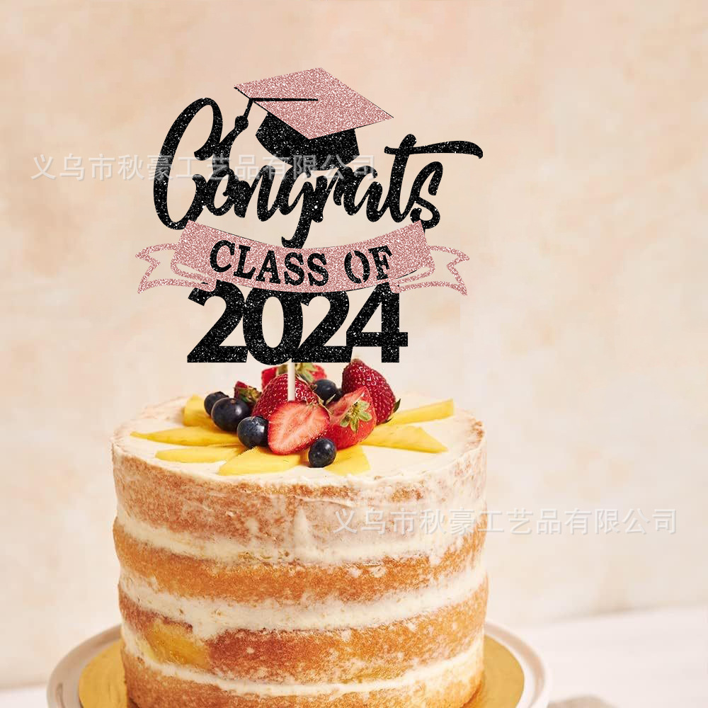 Pastel de graduación tarjeta Clase 2023 alta graduación partido flash decoración suministros
